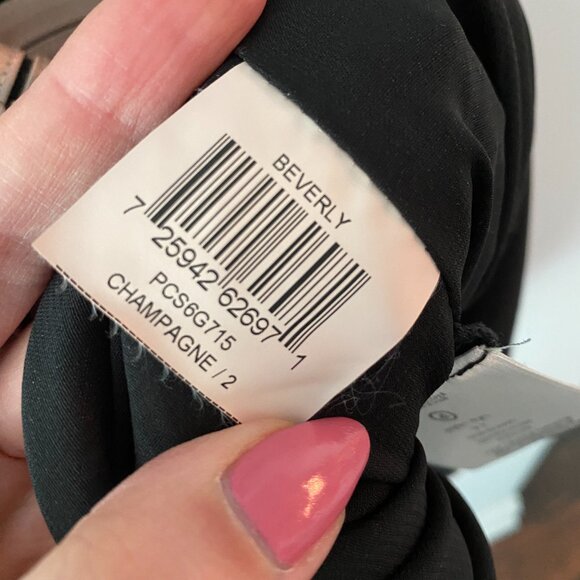 BCBGMAXAZRIA Champagne Satin Beverly Strapless Dress Size 2 - Picture 8 of 10